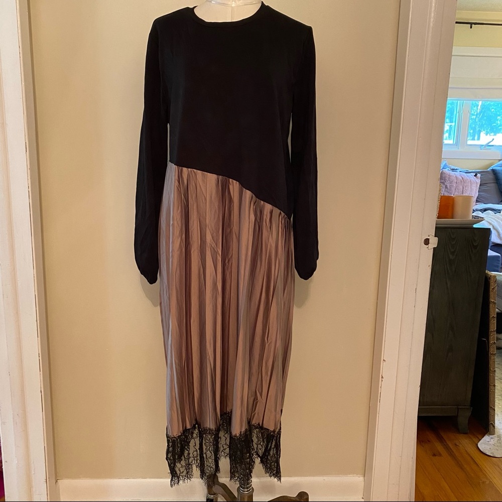 Zara midi dress with lace bottom